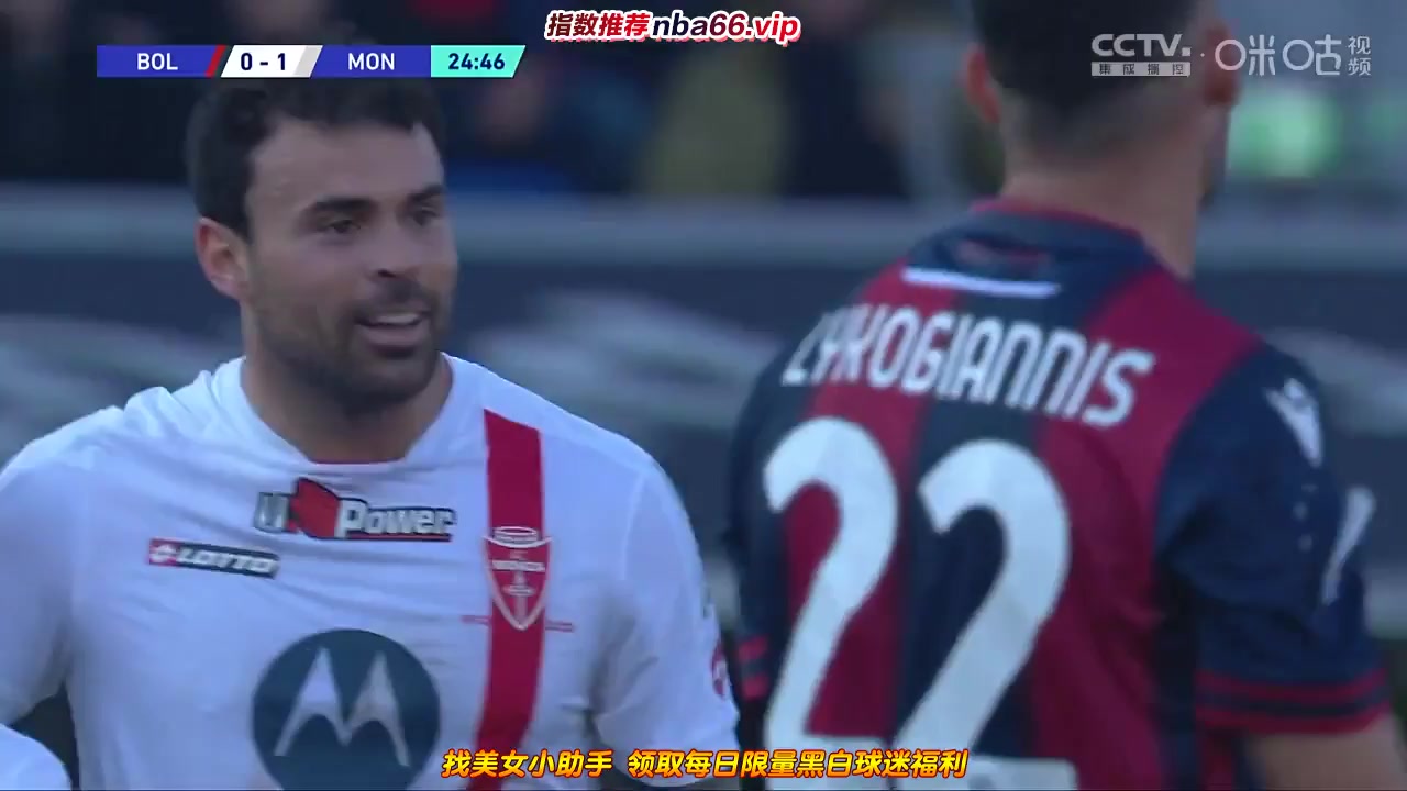 Serie A 博洛尼亞 Vs 莫沙  Goal in 24 min, Score 0:1