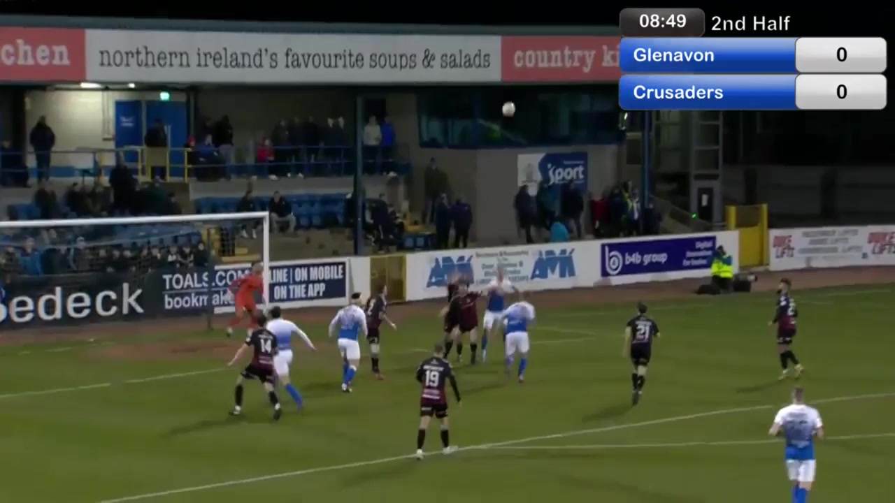 NIR D1 Glenavon Lurgan Vs Crusaders  Goal in 61 min, Score 1:0