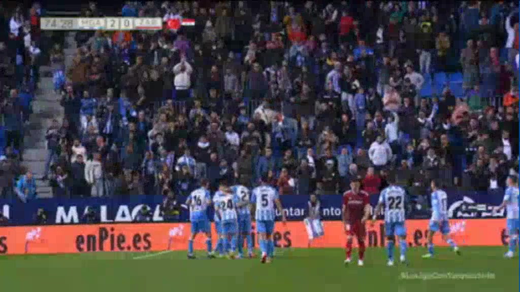 33 Malaga Vs Real Zaragoza 75 skor gol , skor 2:0