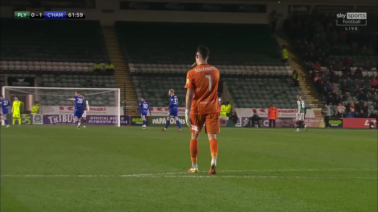 ENG JPT 普利茅夫 Vs 車頓咸  Goal in 63 min, Score 1:1