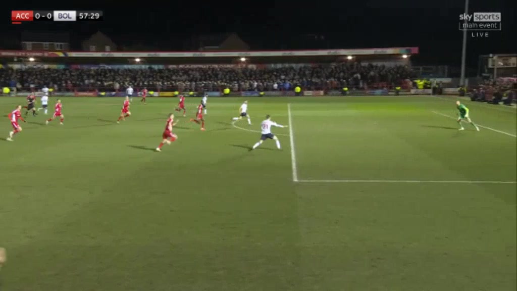 ENG JPT Accrington Vs Bolton  Goal in 57 min, Score 0:1