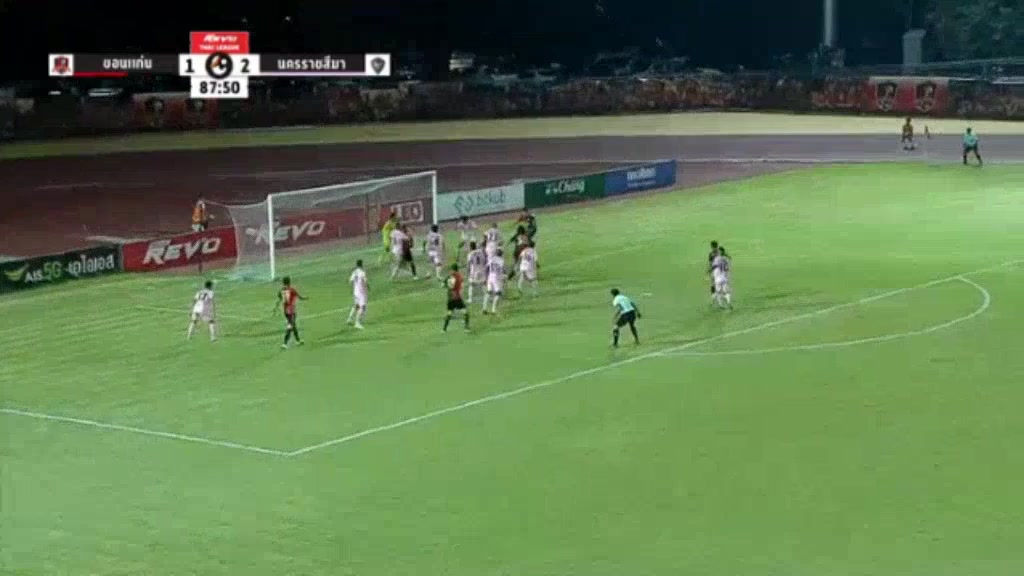 THA L1 Khonkaen United Vs Nakhon Ratchasima  Goal in 89 min, Score 2:2