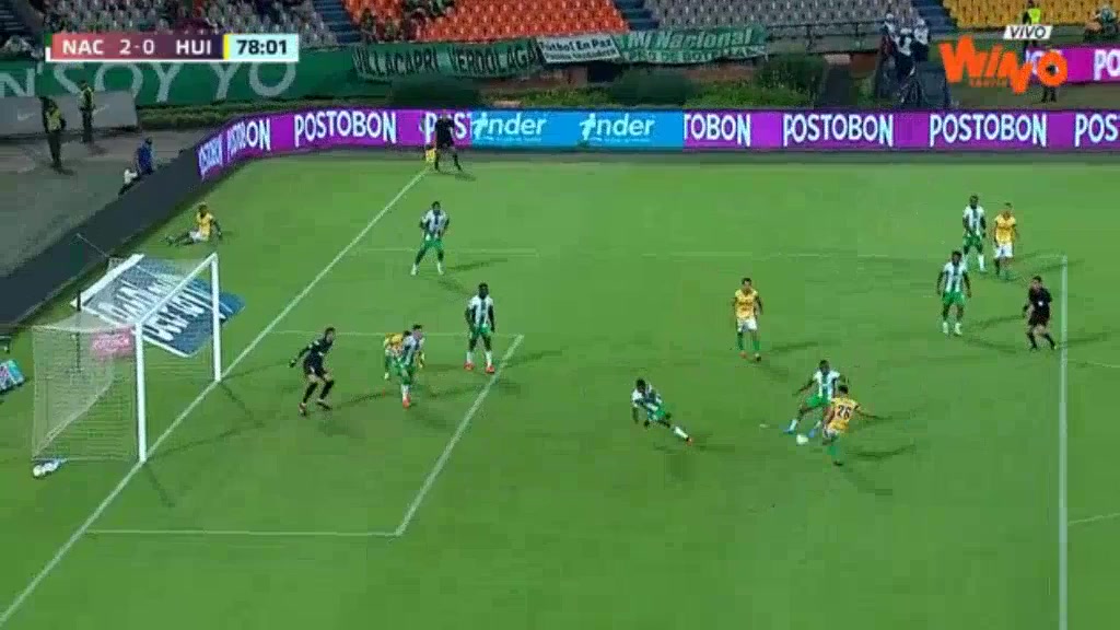 250 Atletico Nacional Medellin Vs Atletico Huila 80 skor gol , skor 2:1