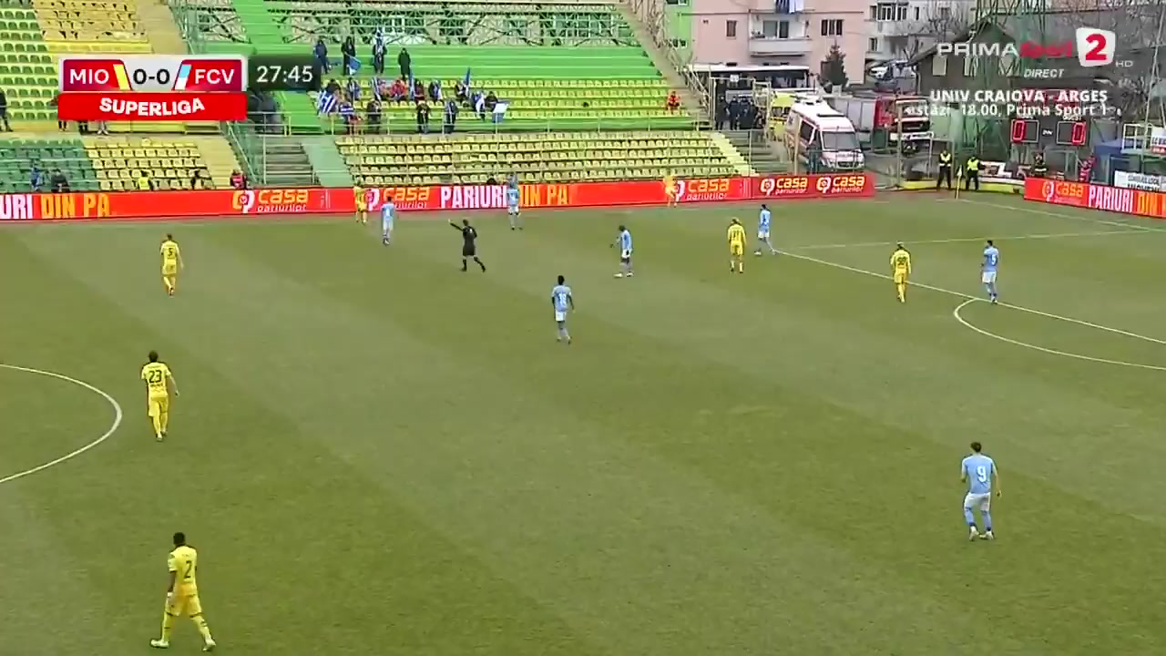 ROM D1 CS Mioveni Vs FC Voluntari  Goal in 28 min, Score 0:1