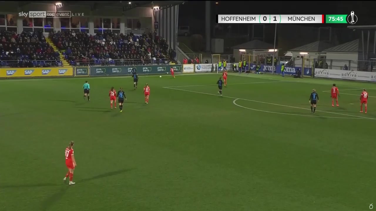 GERWC Hoffenheim (w) Vs Bayern Munchen (w)  Goal in 77 min, Score 0:2