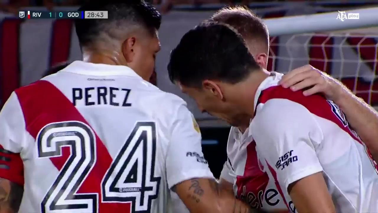 ARG D1 River Plate Vs Godoy Cruz Antonio Tomba  Goal in 28 min, Score 1:0