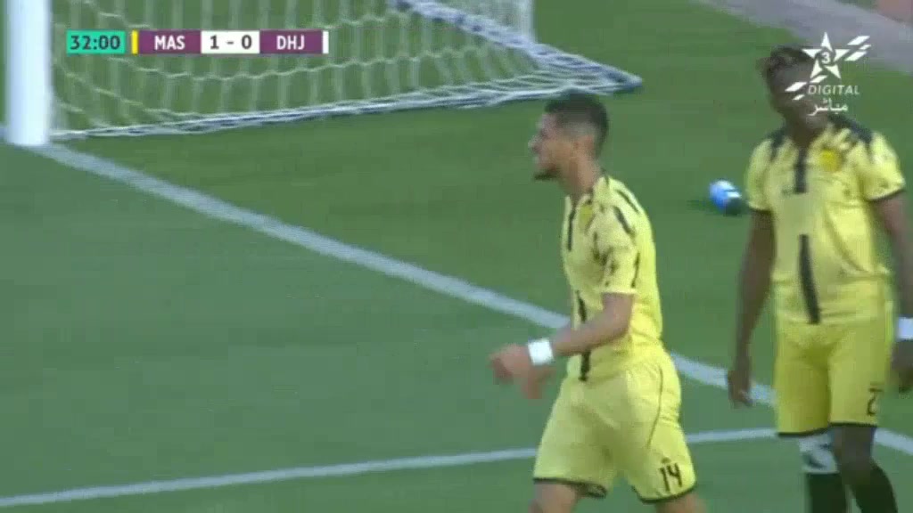MAR D1 Maghreb Fes Vs DHJ Difaa Hassani Jadidi  Goal in 31 min, Score 1:0