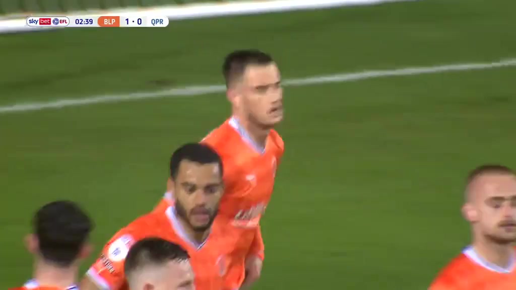 ENG LCH Blackpool Vs Queens Park Rangers (QPR)  Goal in 2 min, Score 1:0