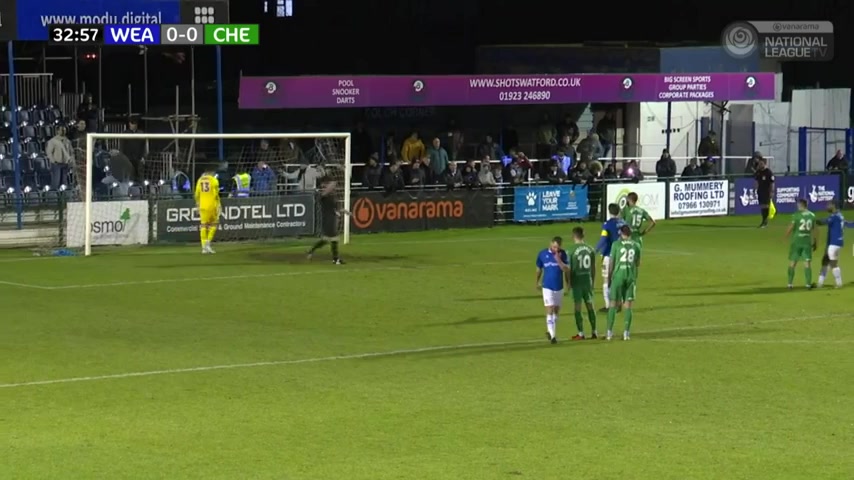 ENG Conf Wealdstone FC Vs Chesterfield  Goal in 32 min, Score 0:1