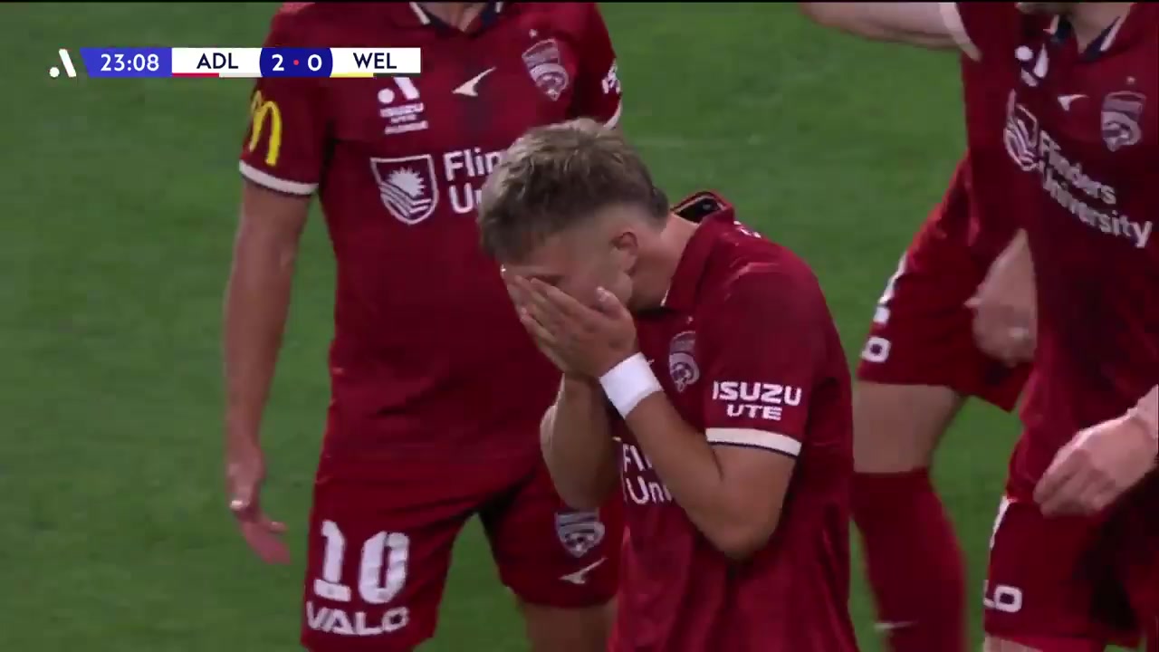 AUS D1 Adelaide United Vs Wellington Phoenix Luka Jovanovic Goal in 23 min, Score 2:0