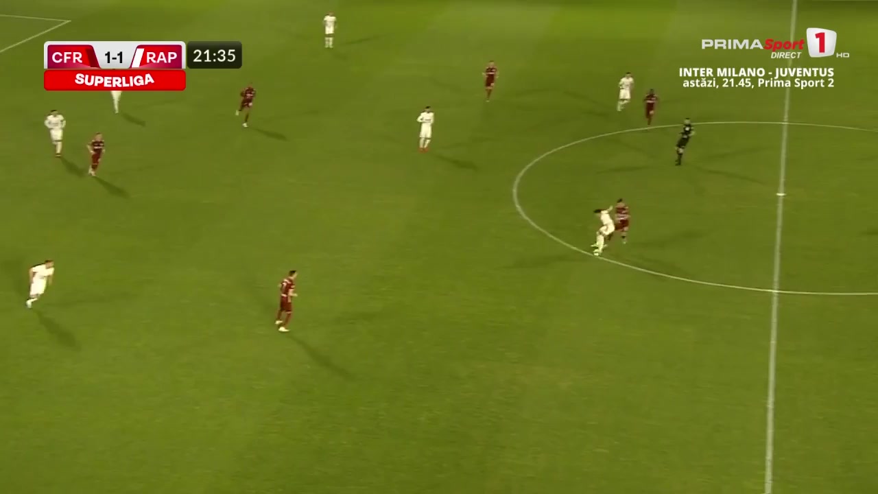 ROM D1 CFR Cluj Vs Rapid Bucuresti 22 phút Vào, ghi bàn 2:1