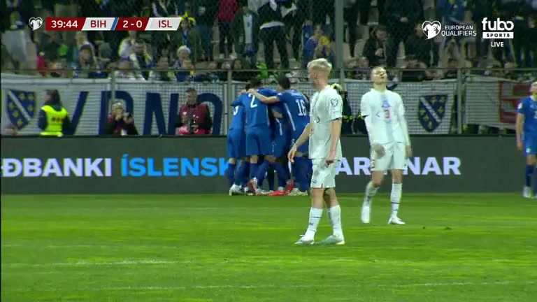 EURO  Cup Bosnia-Herzegovina Vs Iceland  Goal in 38 min, Score 2:0