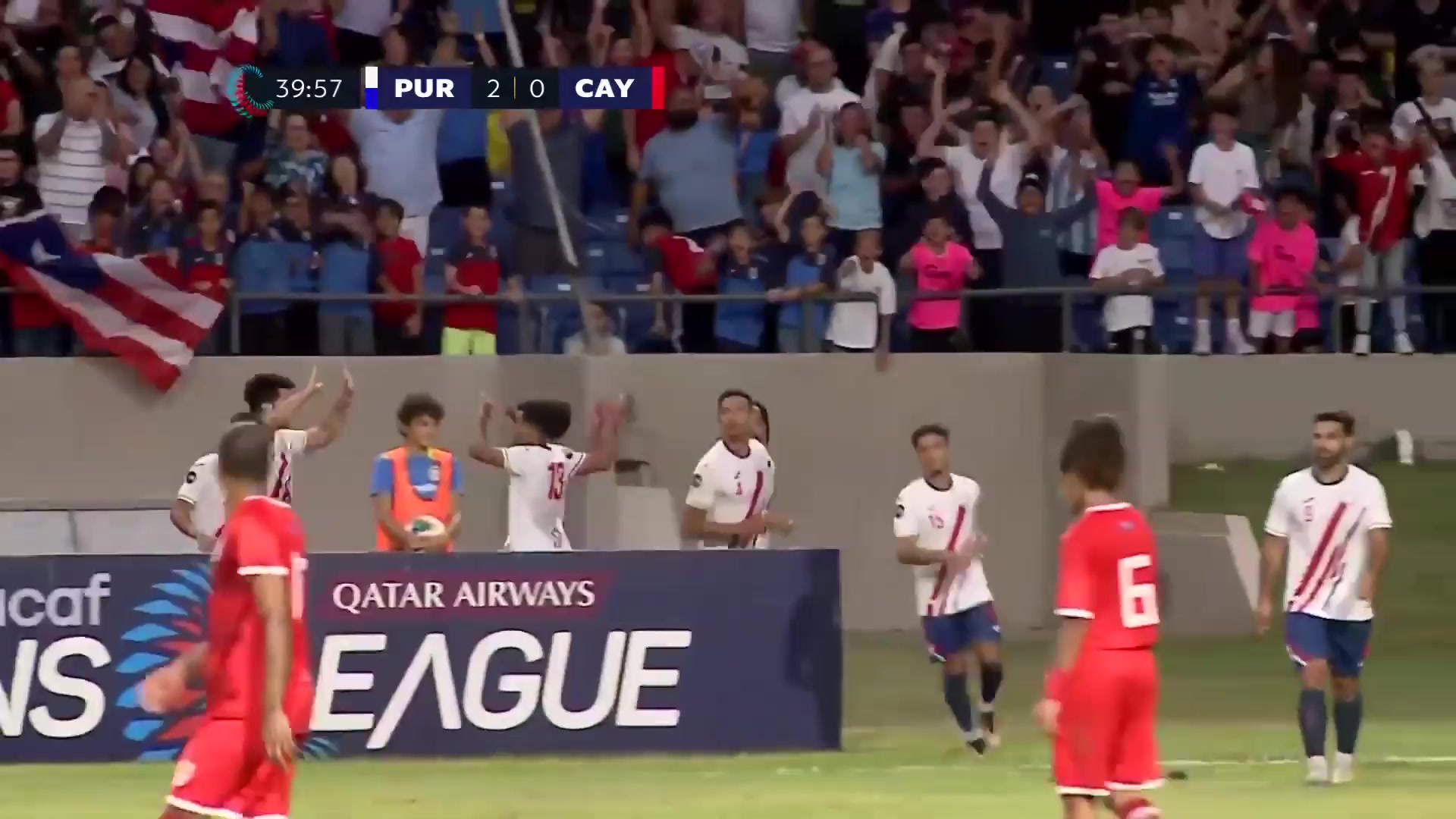 美洲联 波多黎各 Vs 开曼群岛 40分进球,比分2:0