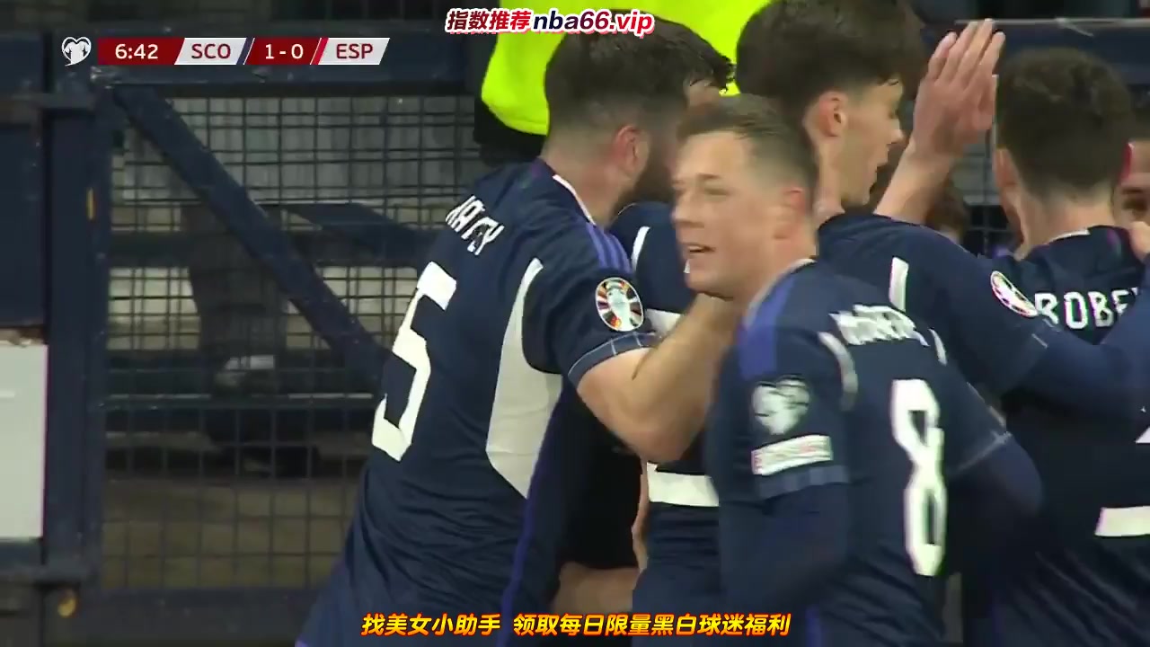 歐洲杯 蘇格蘭 Vs 西班牙 6分進球,比分1:0