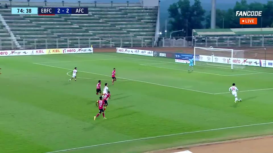 INDSC East Bengal Vs Aizawl FC  Goal in 74 min, Score 2:3
