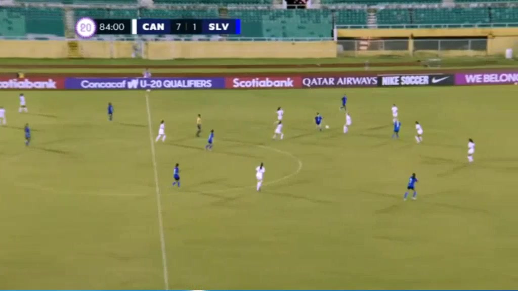 CNCF WU20 Canada (W) U20 Vs El Salvador (W) U20  Goal in 86 min, Score 8:1