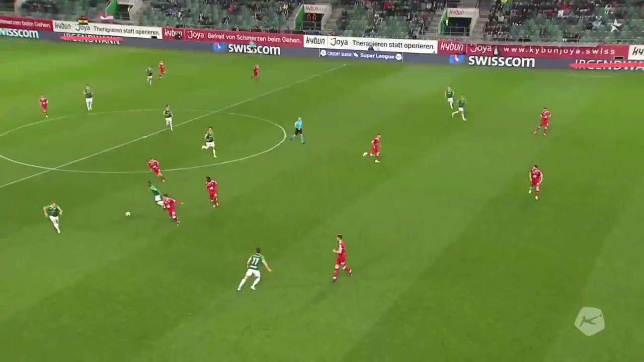 SUI Sl St. Gallen Vs Lugano 18 phút Vào, ghi bàn 1:0