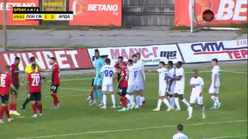 BUL D1 Lokomotiv Sofia Vs Arda  Goal in 71 min, Score 1:2