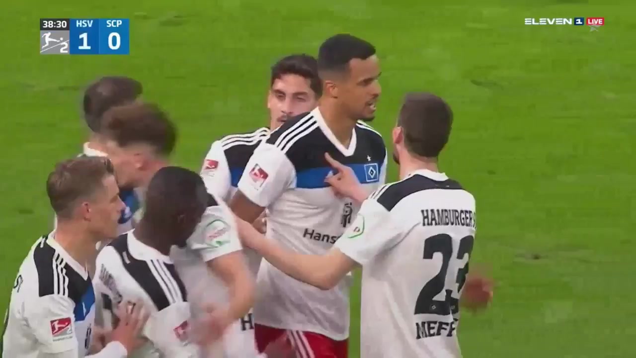 GER D2 Hamburger SV Vs SC Paderborn 07  Goal in 38 min, Score 1:0