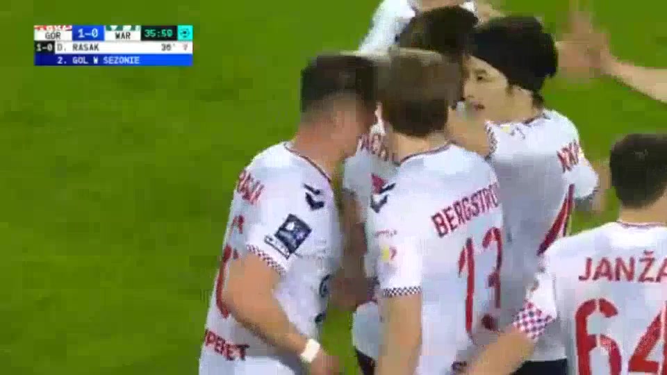 6 Gornik Zabrze Vs Warta Poznan 35 skor gol , skor 1:0