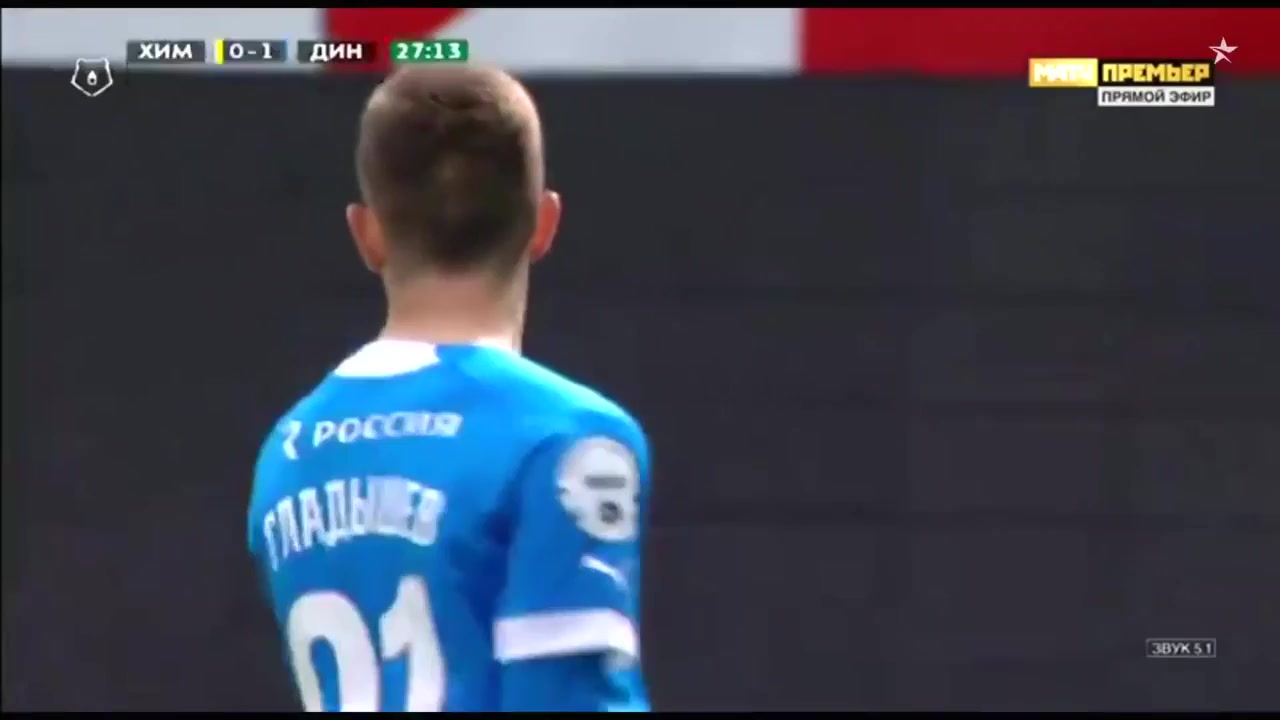RUS PR Khimki Vs Dynamo Moscow  Goal in 27 min, Score 0:1