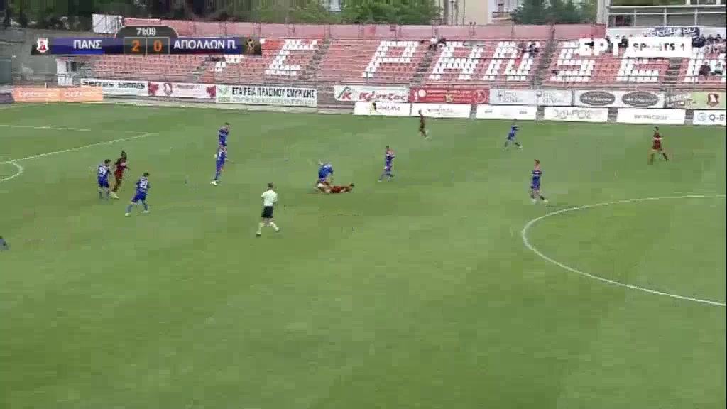 GRE D2 Panserraikos Vs Apollon Kalamarias  Goal in 73 min, Score 3:0