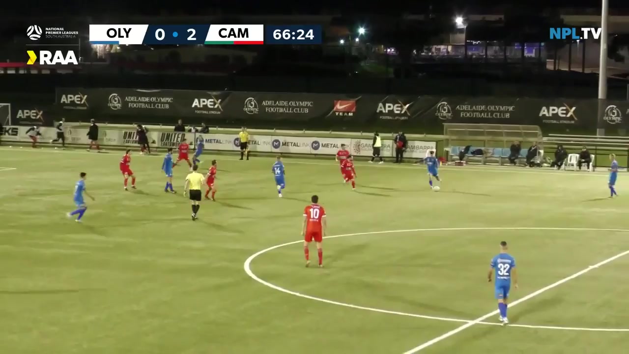 AUS SASL Adelaide Olympic Vs Campbelltown City SC  Goal in 68 min, Score 0:3