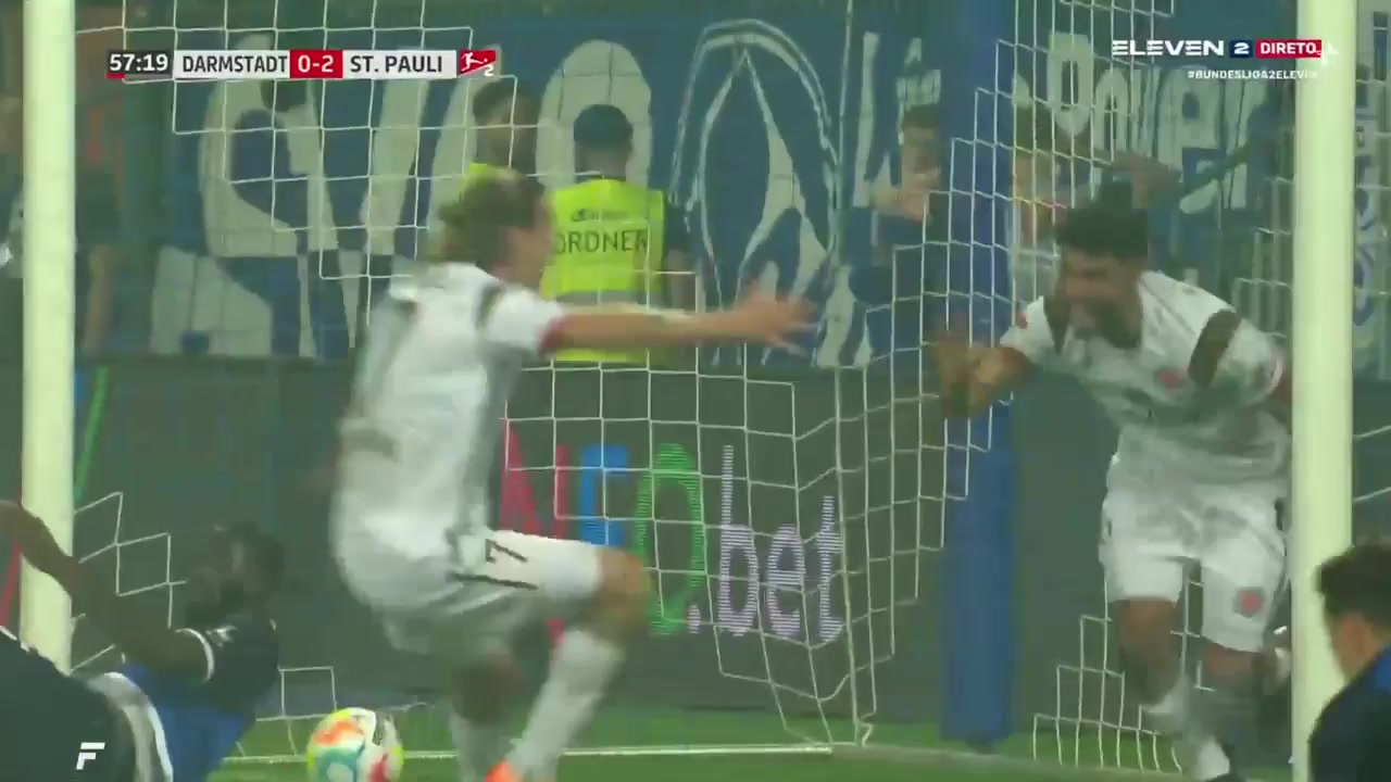 GER D2 Darmstadt Vs St. Pauli  Goal in 58 min, Score 1:2