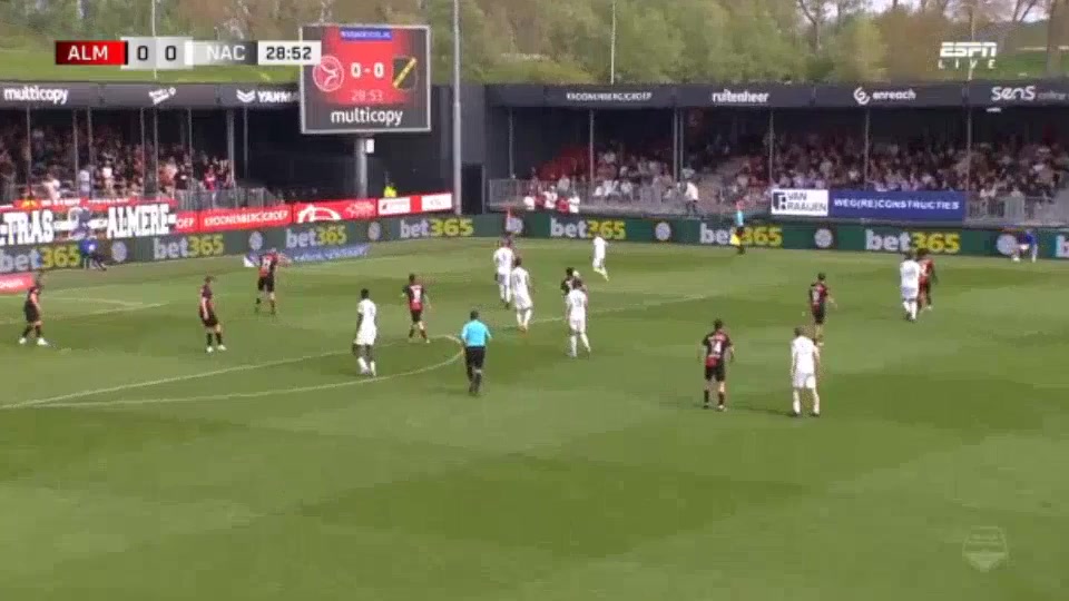 HOL D2 Almere City FC Vs NAC Breda 30 phút Vào, ghi bàn 0:1