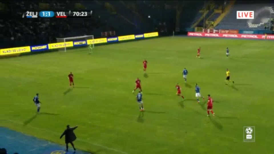 BOS PL FK Zeljeznicar Vs FK Velez Mostar  Goal in 72 min, Score 2:1