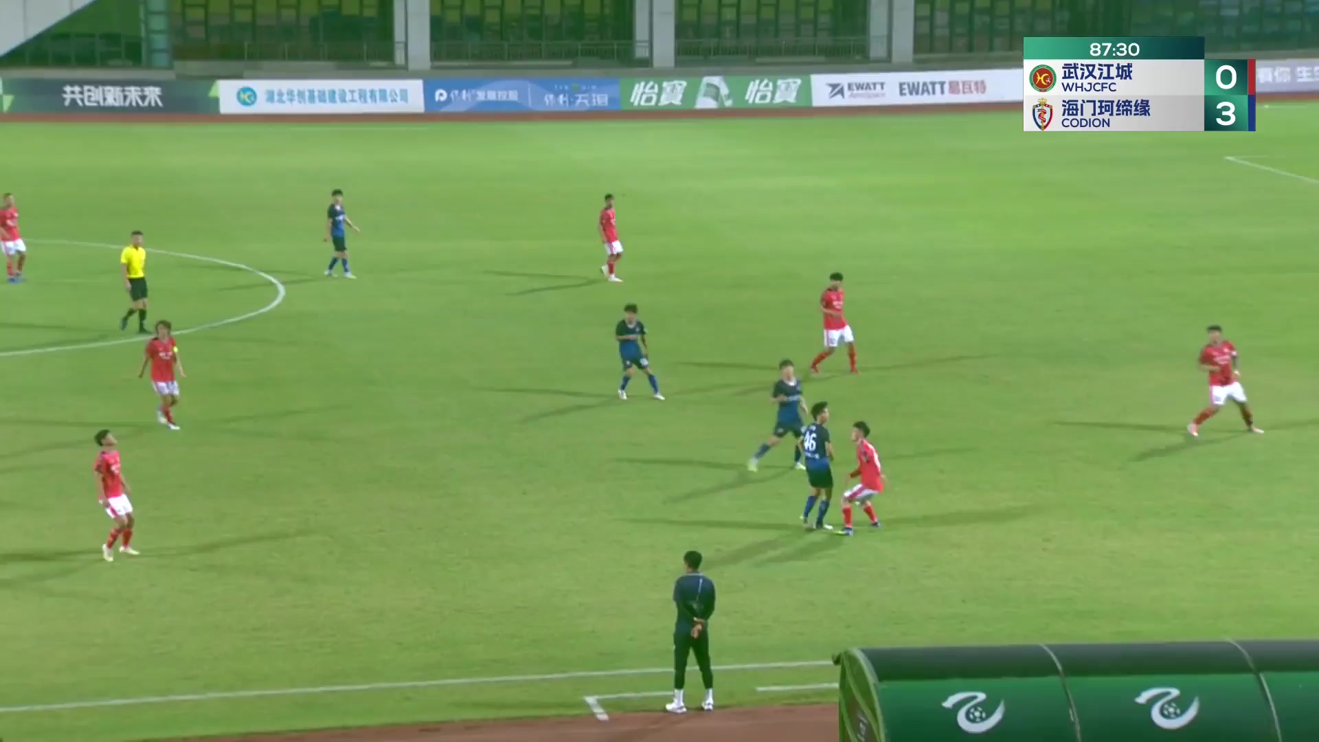 CHA D2 Wuhan JiangCheng Vs Haimen Codion  Goal in 88 min, Score 0:4