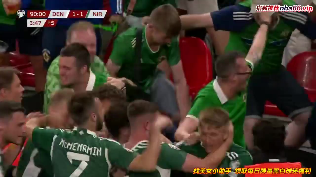 EURO  Cup Denmark Vs Northern Ireland  Goal in 95 min, Score 1:1