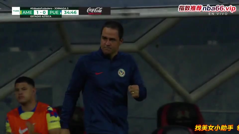 MEX D1 Club America Vs Puebla  Goal in 34 min, Score 1:0