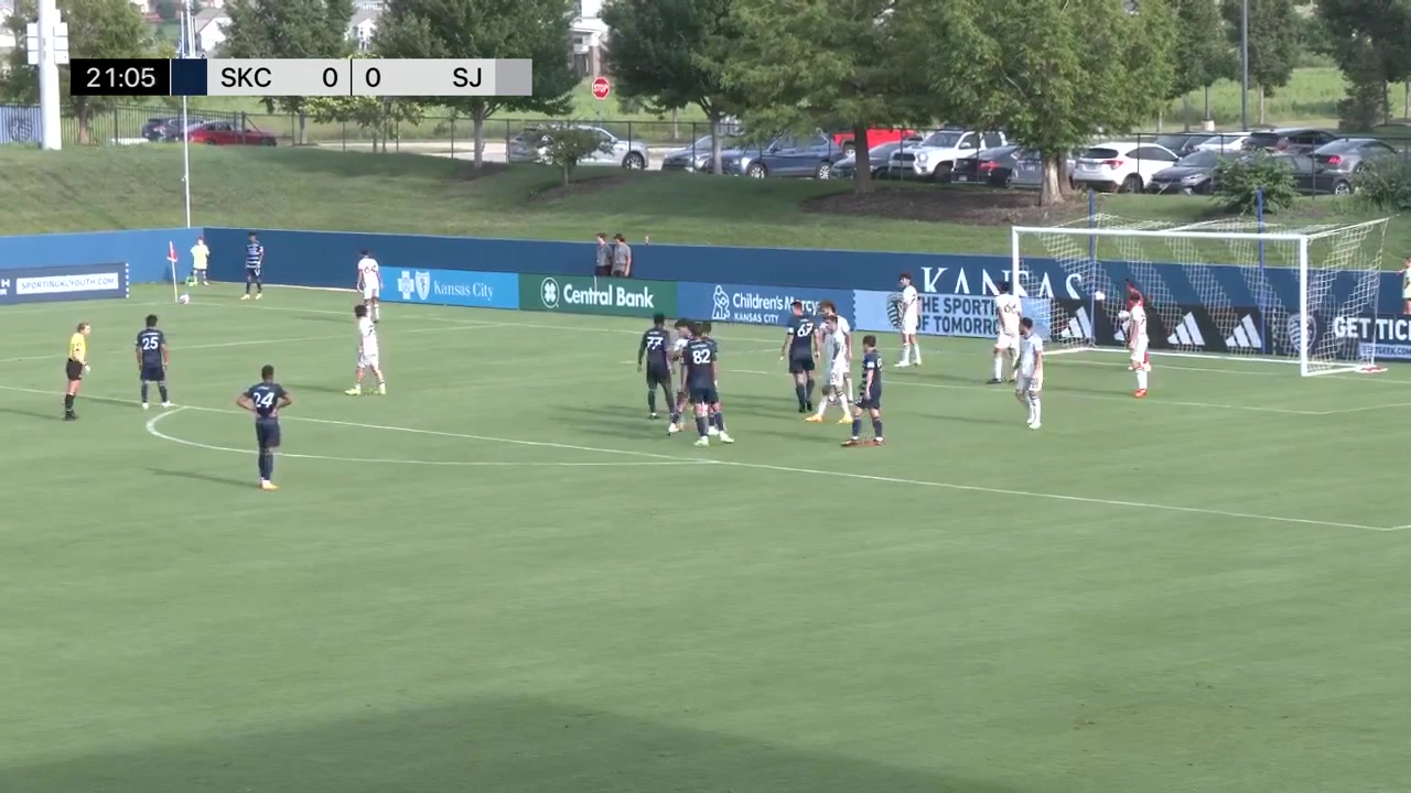 MLS L(R) Sporting Kansas City(R) Vs San Jose Earthquakes Reserve  Goal in 21 min, Score 1:0