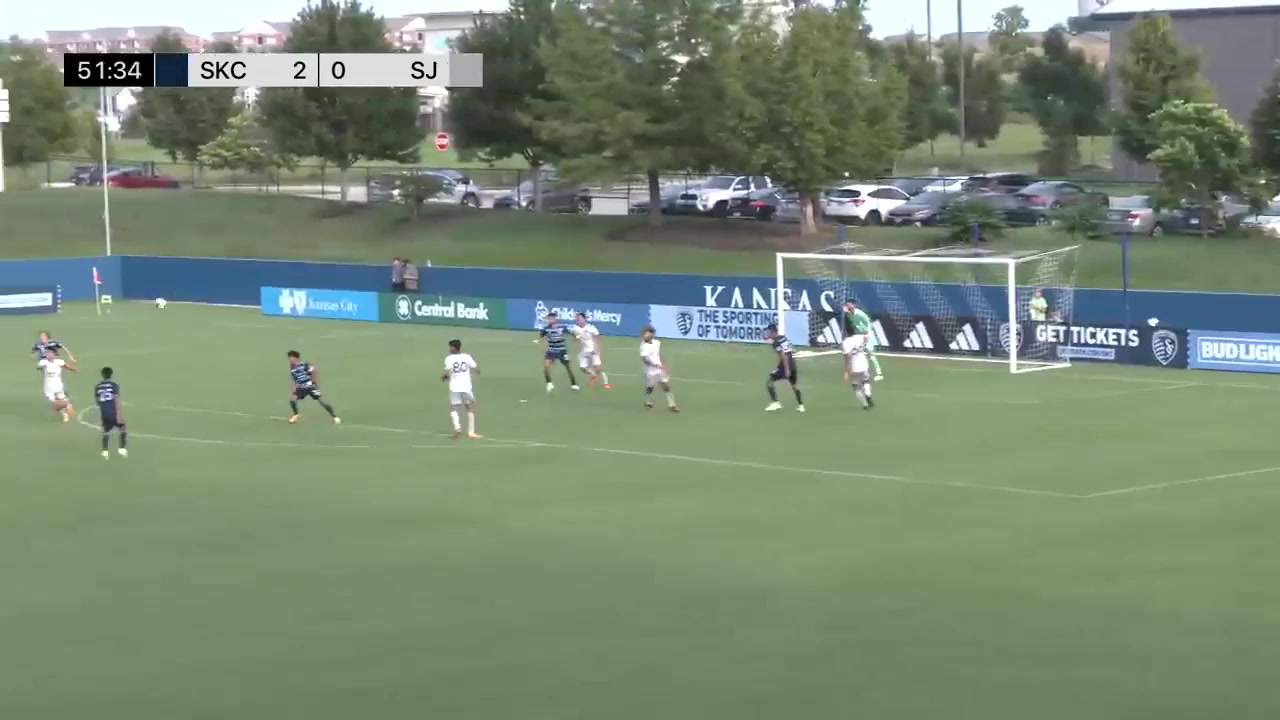 MLS L(R) Sporting Kansas City(R) Vs San Jose Earthquakes Reserve  Goal in 53 min, Score 2:1