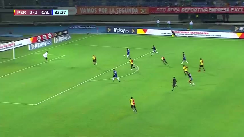 COL D1 Deportivo Pereira Vs Deportivo Cali Jhon Cabal Goal in 33 min, Score 0:1