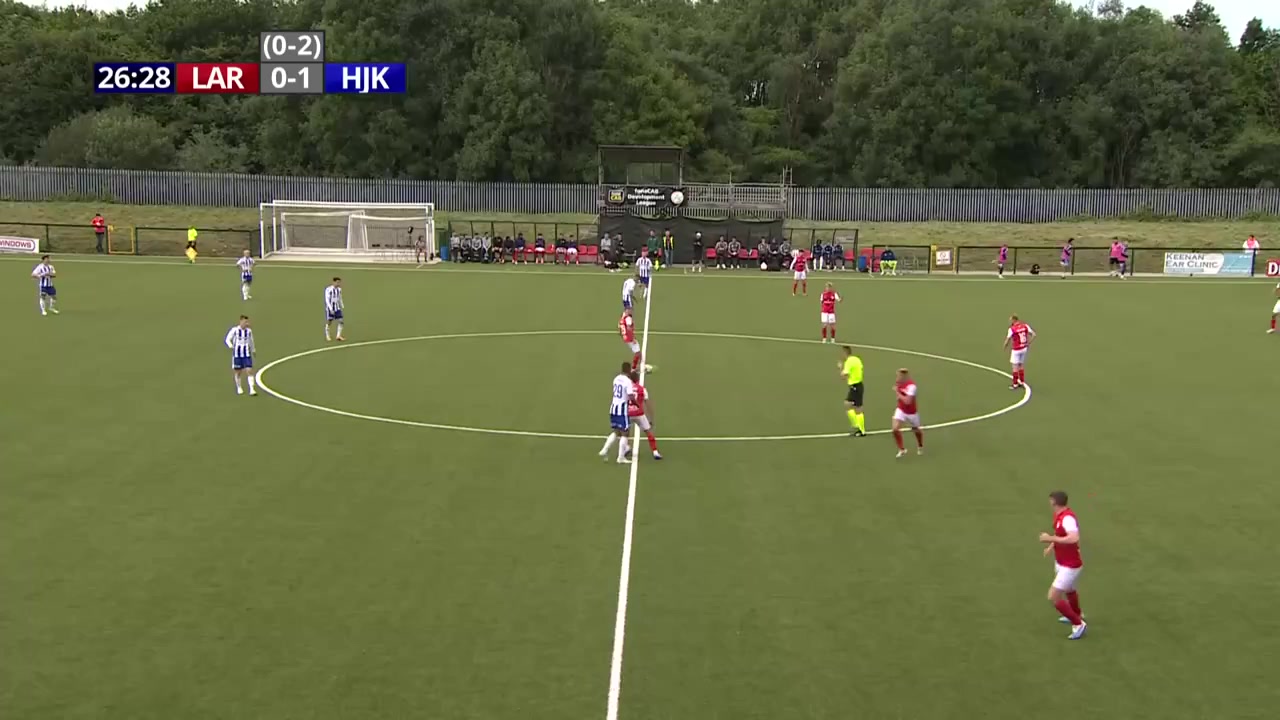 103 Larne FC Vs HJK Helsinki 25 skor gol , skor 0:1