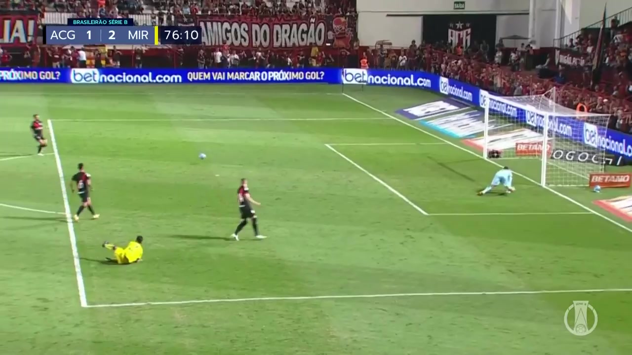 BRA D2 Atletico Clube Goianiense Vs Mirassol  Goal in 77 min, Score 2:2