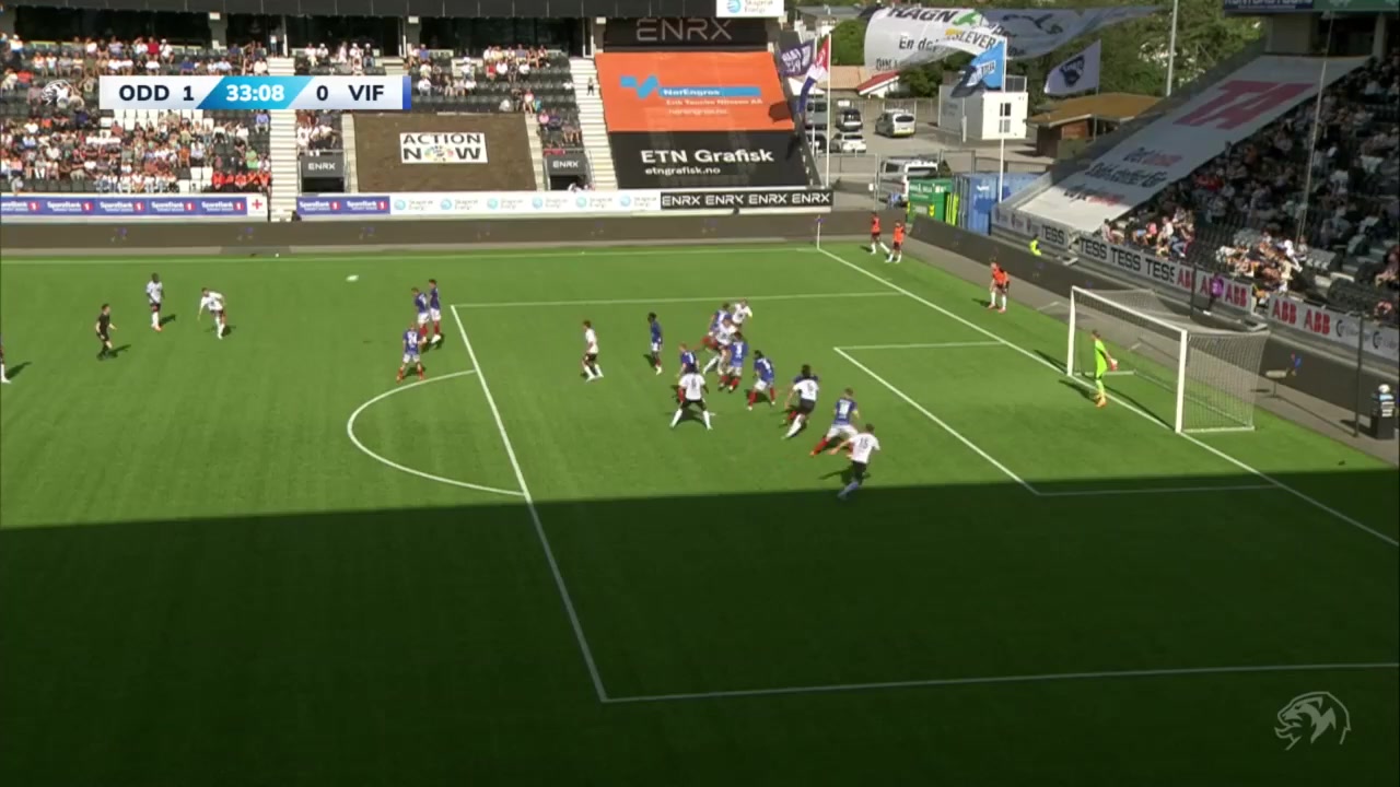 NOR D1 Odd Grenland Vs Valerenga  Goal in 32 min, Score 1:0