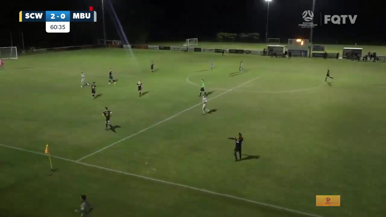 AUS QSL Sunshine Coast Wanderers FC Vs Moreton Bay United  Goal in 61 min, Score 2:1