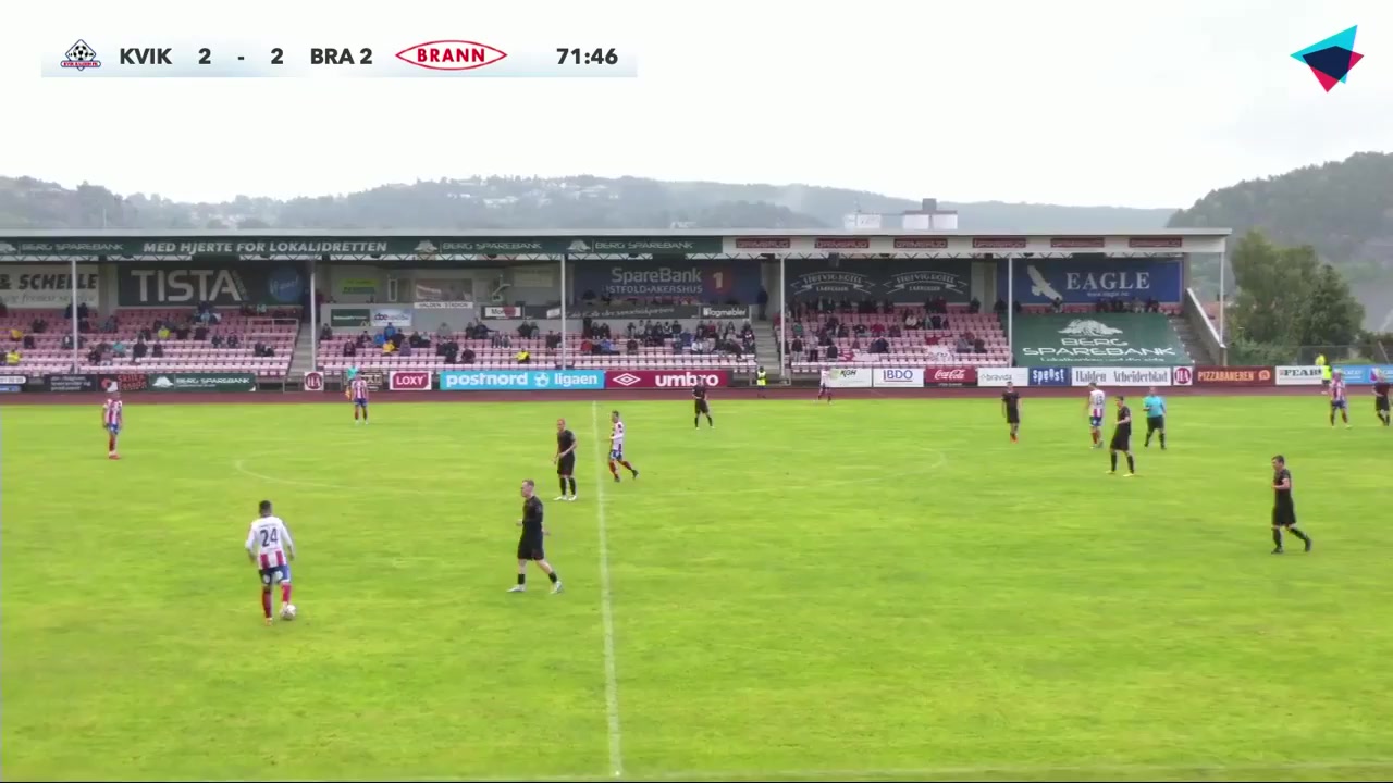 NOR D2 Kvik Halden Vs Brann 2  Goal in 72 min, Score 3:2