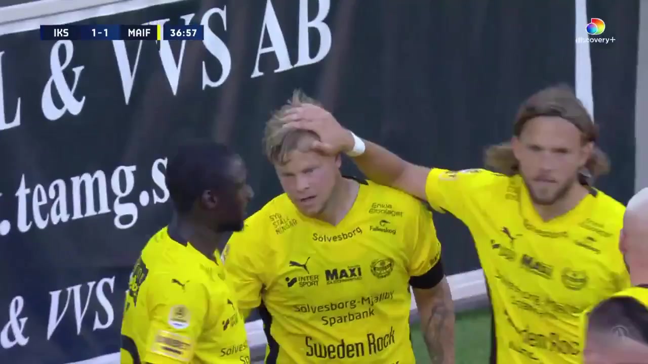 SWE D1 IK Sirius FK Vs Mjallby AIF  Goal in 36 min, Score 1:1