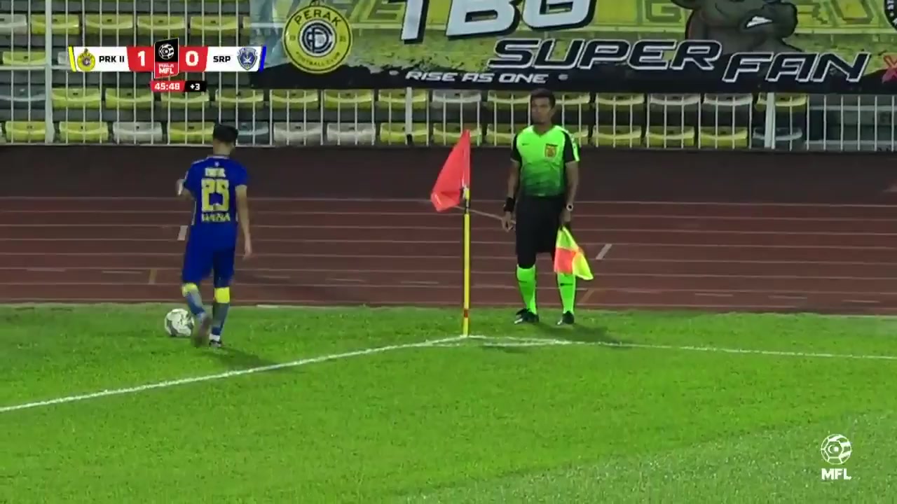 Horse MFL Cup Perak II Vs PahangU23  Goal in 45+ min, Score 1:1