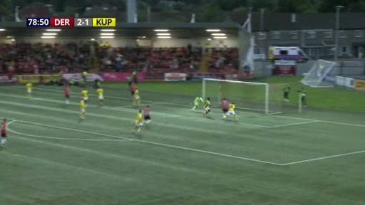 UEFA ECL Derry City Vs KuPs  Goal in 80 min, Score 2:1