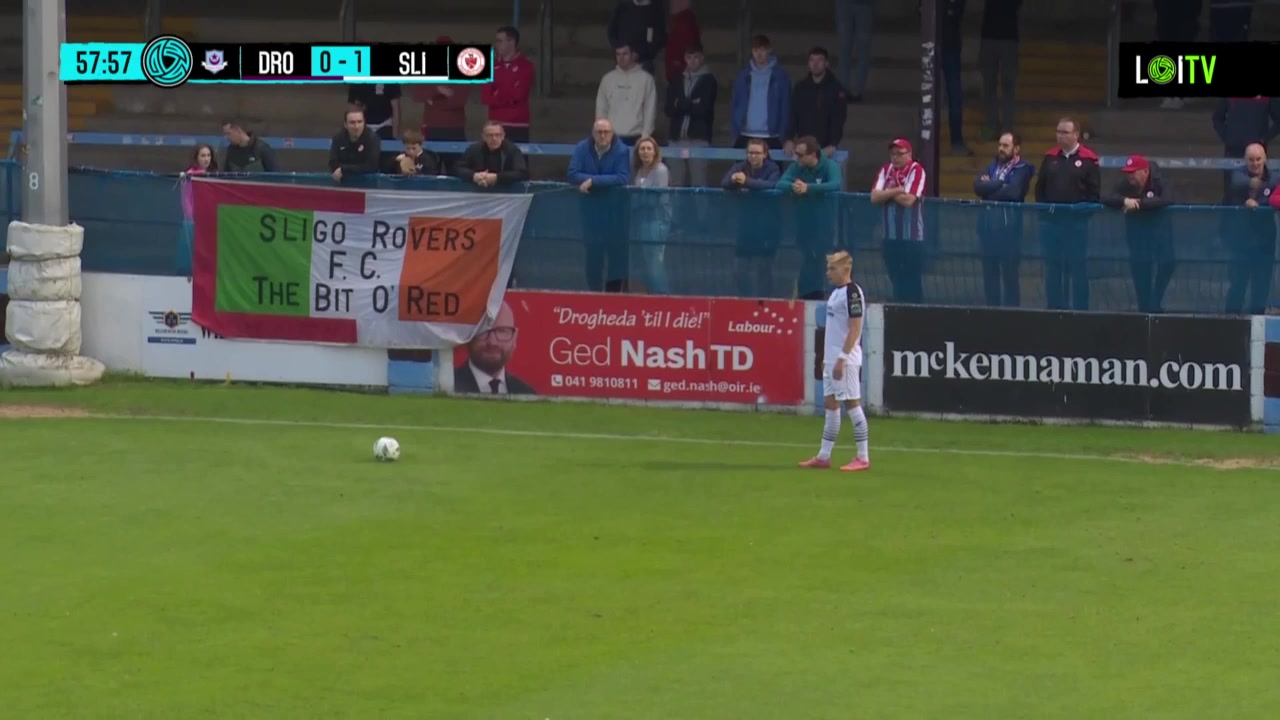 IRE PR Drogheda United Vs Sligo Rovers  Goal in 58 min, Score 0:2