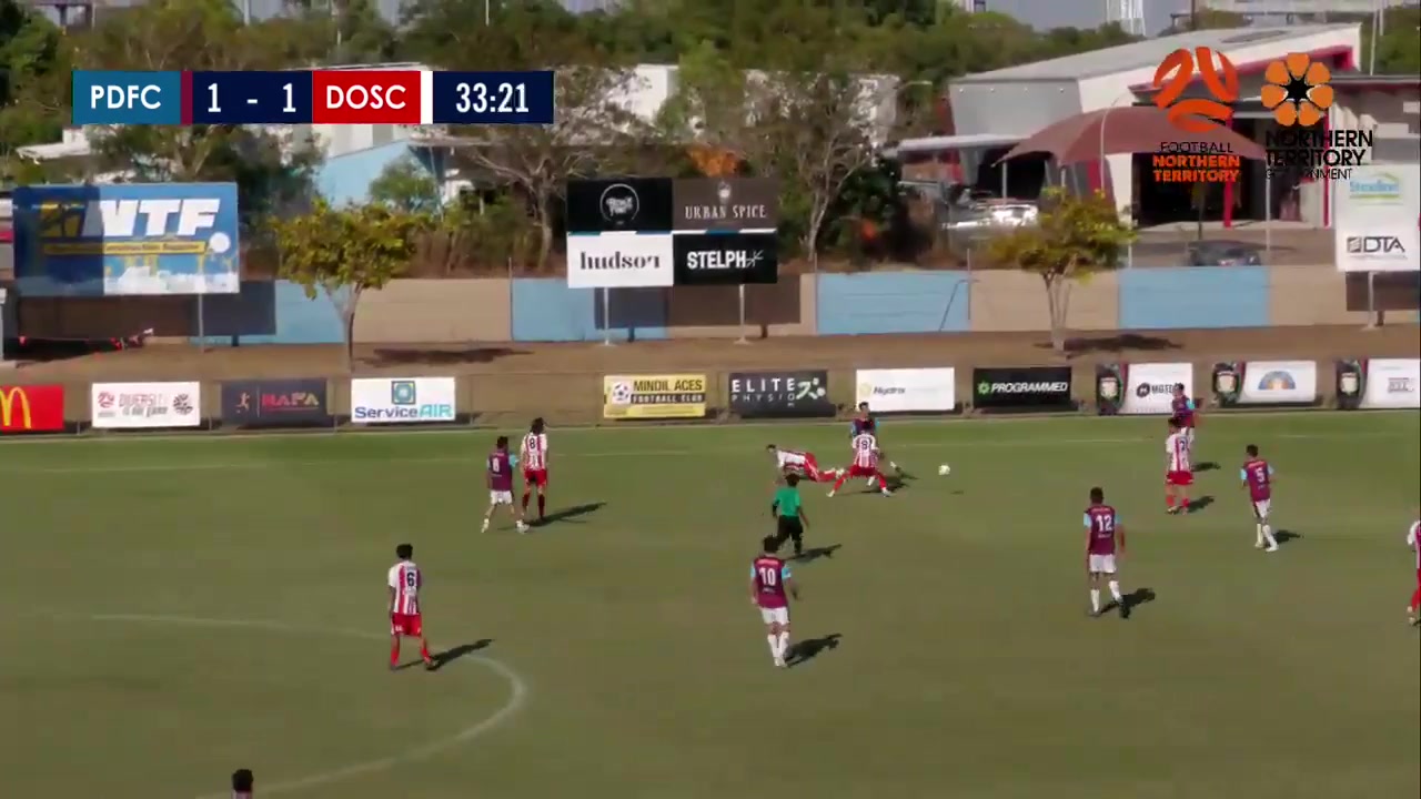 AUS DPL Port Darwin FC Vs Darwin Olympics  Goal in 33 min, Score 1:2