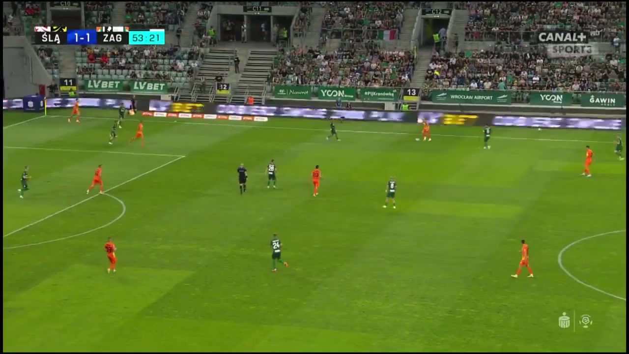 6 Slask Wroclaw Vs Zaglebie Lubin 54 skor gol , skor 1:1