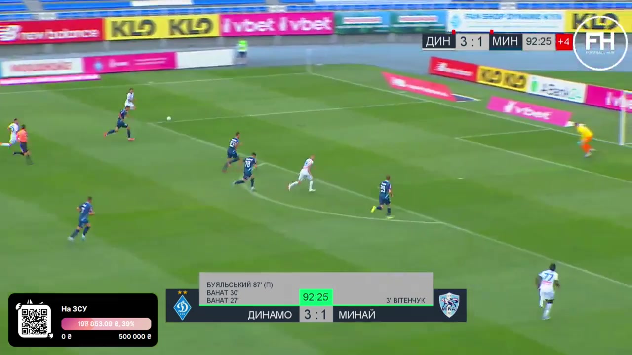 119 Dynamo Kyiv Vs FC Mynai 93 skor gol , skor 4:1