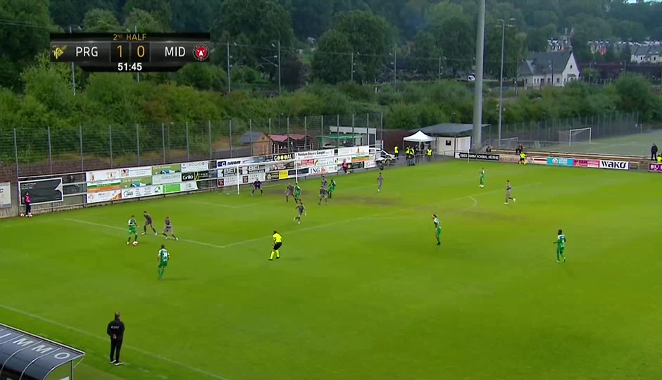 UEFA ECL Progres Niedercorn Vs Midtjylland  Goal in 52 min, Score 2:0