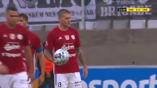 CZE D1 Hradec Kralove Vs Dynamo Ceske Budejovice  Goal in 23 min, Score 2:0